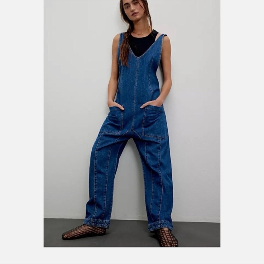 We The Free Indigo Denim Overalls